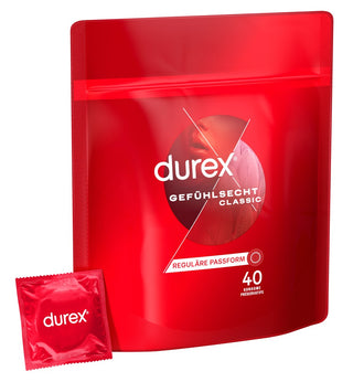 Durex Gefühlsecht Classic – Hauchzarte Kondome für intensives Empfinden   ss