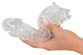 Transparente Penishülle mit Hodenmanschette – Mehr Länge, mehr Volumen, mehr Spaß!  ss