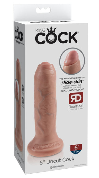 King Cock Uncut Dildo 6 inch / 15cm - Flesh   SV
