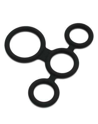 Rimba Latex Play Quatro Cock Ring & Ball Splitter – Mehr Ausdauer & Intensivere Orgasmen