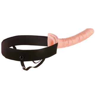 10 Inch Flesh Hollow Strap-On in heller Hautfarbe