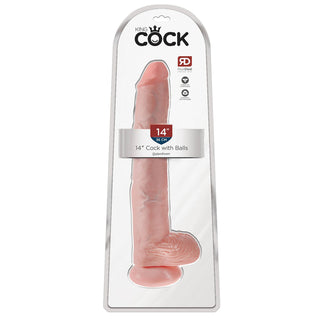 14 Inch Cock with Balls in Hautfarbe