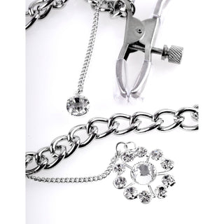 crystal nipple clamps nippel klammern getragen