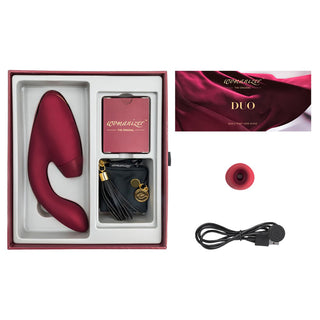 Duo Womanizer, doppelt stimulierender Vibrator in schwarz, Gebrauchsanleitung