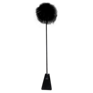 Feather Crop Peitsche mit Federn und Paddel in schwarz