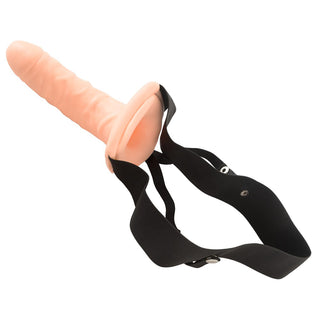 Hollow Strap-on für sie und für ihn, hautfarbe hell, von ihr getragen