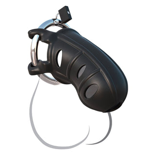 Hardcore Silicone Cock Blocker, Peniskäfig mit drei Schlössern