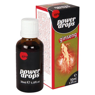 Power Drops Ginseng Nahrungsergänzungsmittel, Flasche mit Verpackung