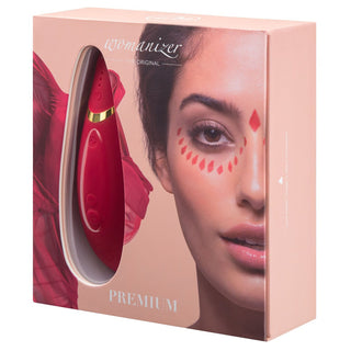 Premium Womanizer Druckwellenvibrator in rot Inhaltsübersicht