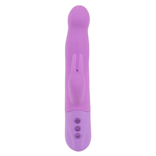 Rechargeable Rotating Rabbitvibrator in lila von hinten