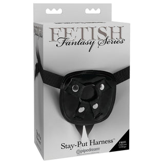 Stay put Harness in schwarz in Verpackung