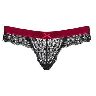 Spitze String in rot und schwarz von obsession