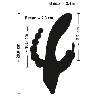 Triple G-Punkt Vibrator in schwarz am Ladekabel