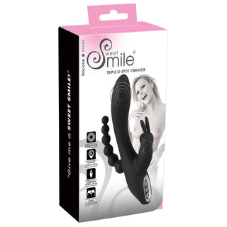 Triple G-Punkt Vibrator in schwarz in Verpackung