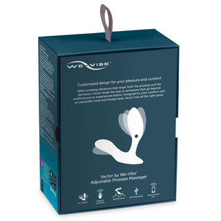 Vector, blauer, vibrierender Analplug von We-Vibe in Verpackung