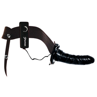 Vibrierender hohler Strap-on mit Fernbedienung in schwarz