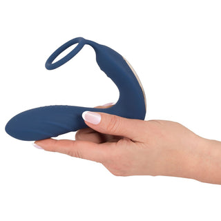 Vibrierender Prostata Plug mit Penisring gehalten