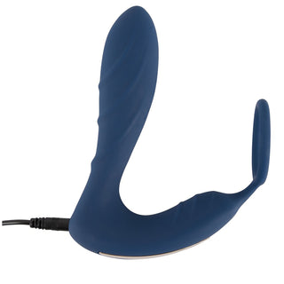 Vibrierender Prostata Plug mit Penisring am Ladekabel