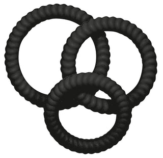 Lust 3 cock rings - black