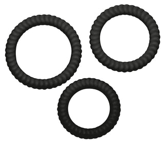 Lust 3 cock rings - black