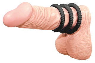 Lust 3 cock rings - black