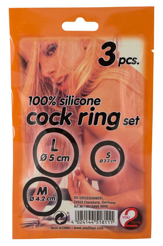You2Toys Penisringe Silikon 3er-Set Schwarz
