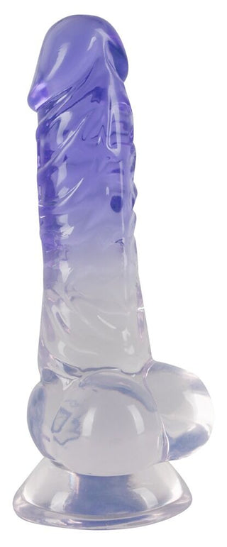 Clear Dildo mit Hoden