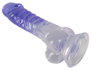 Clear dildo with testicles