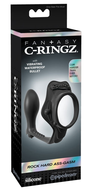 Penis &amp; testicle ring with anal plug "Rock Hard Ass-Gasm"