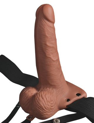 Strap-on vibrator "6 Inch Hollow Rechargeable Strap-on with Balls"