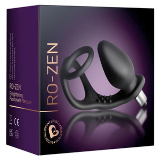 Anal vibrator with double ring RO-ZEN - black