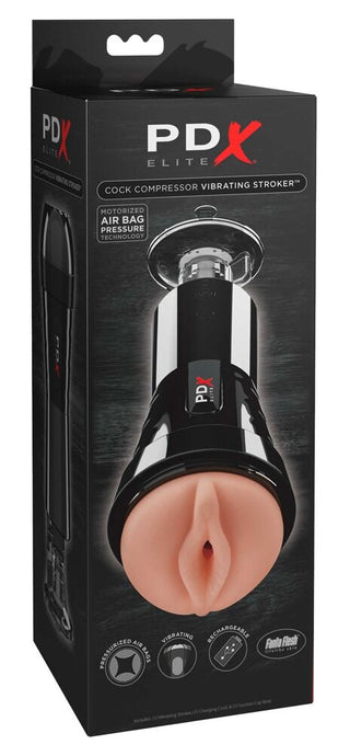 PDX Elite Cock Compressor Vibrator mit Saugfuß und Airbag-Technologie