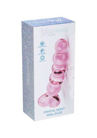 ToyJoy Glass Worxx Crystal Heart Anal Dildo Clear