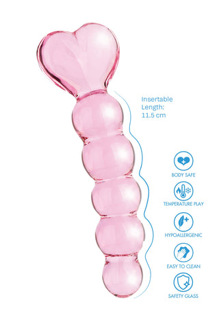 ToyJoy Glass Worxx Crystal Heart Anal Dildo Clear