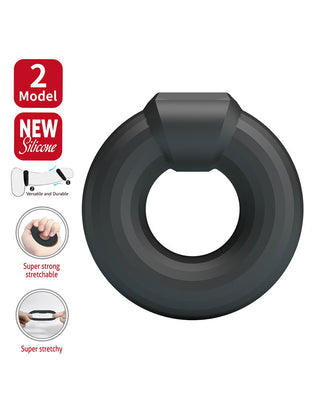 Crazy Bull Kayke Super Soft Silicone Cock Ring Model 2 Schwarz
