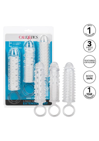 CalExotics Textured Extension Set 3 Pcs Clear