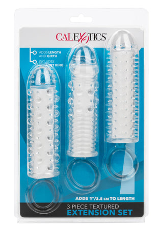 CalExotics Textured Extension Set 3 Pcs Clear