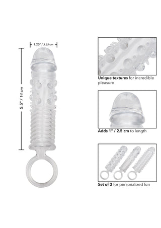 CalExotics Textured Extension Set 3 Pcs Clear