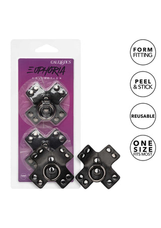CalExotics Euphoria O-Ring Brustpasties in Schwarz für Sinnliche Momente