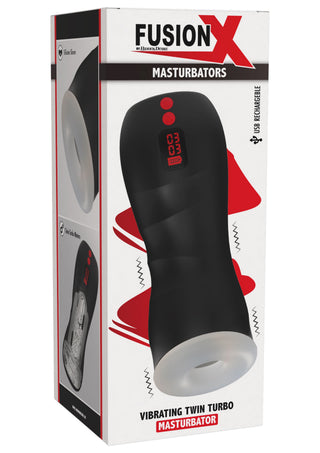 Hidden Desire Fusion X Vibrierender Twin-Turbo-Masturbator Schwarz