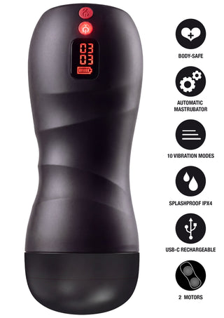 Hidden Desire Fusion X Vibrierender Twin-Turbo-Masturbator Schwarz