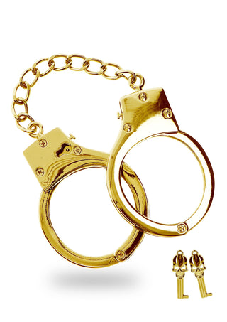 Luxuriöse Gold Plated BDSM Handfesseln Verstellbar mit Aufbewahrungsbeutel