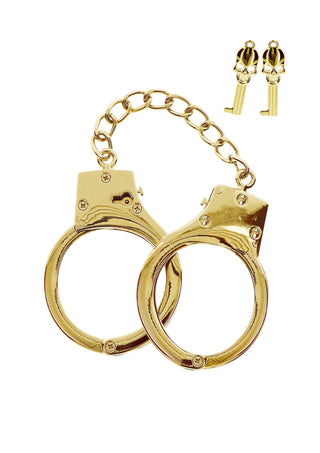 Luxuriöse Gold Plated BDSM Handfesseln Verstellbar mit Aufbewahrungsbeutel