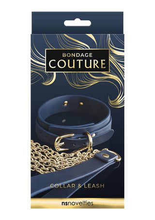 NS Novelties Bondage Couture Halsband Mit Leine Blau