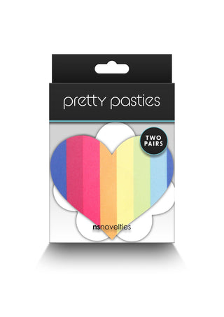 Pretty Pasties Herz und Blume 2 Paar Rainbow von NS Novelties