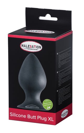 MALESATION Silicone Analplug XL Ergonomisch Konisch für Training Schwarz
