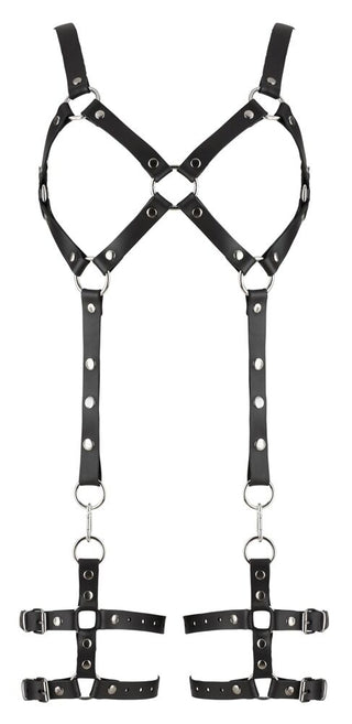 ZADO Brust- und Oberschenkel-Harness Leder Schwarz
