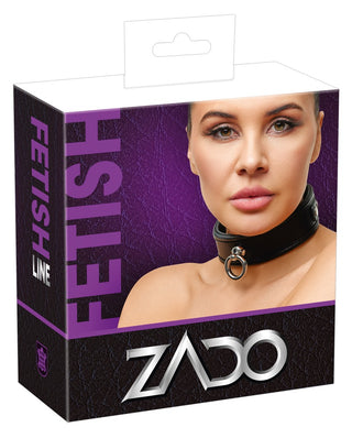 Leder Halsfessel schwarz - S-L   SV