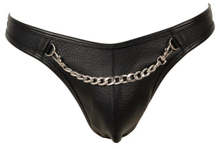 Svenjoyment Herren Riostring Lederimitat Schwarz