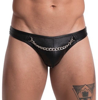 Svenjoyment Herren Riostring Lederimitat Schwarz
